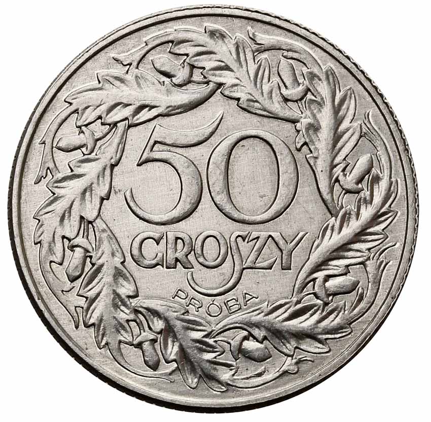 II RP 50 groszy 1938 PRÓBA, aluminium z kolekcji Włodzimierza Głuchowskiego